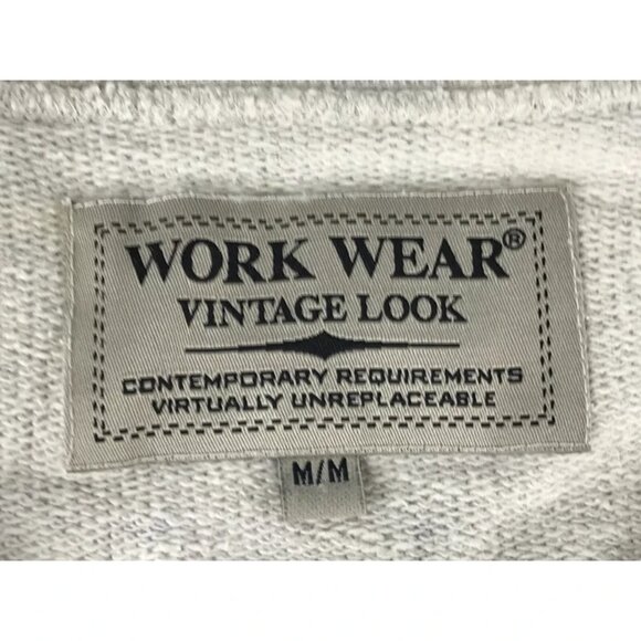 Work‎ Wear Mens Beige Vintage Look Short Sleeve Split Neck T Shirt Size Medium - Picture 5 of 10